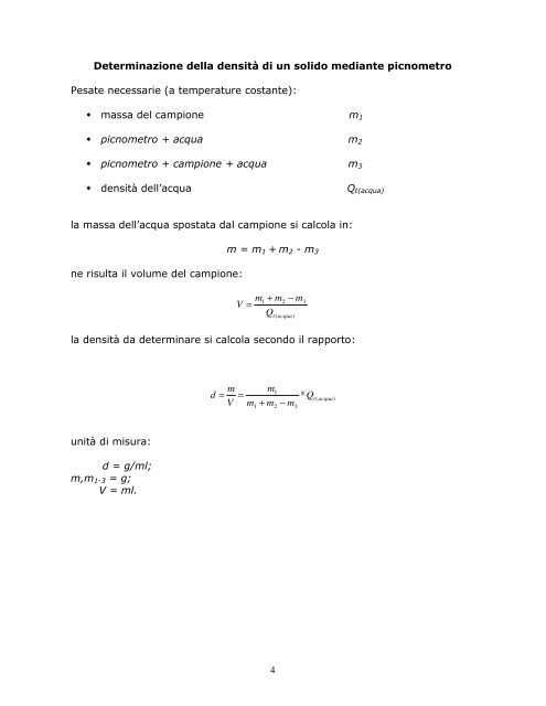 Determinazione della densitÃ  di un liquido mediante picnometro Il ...