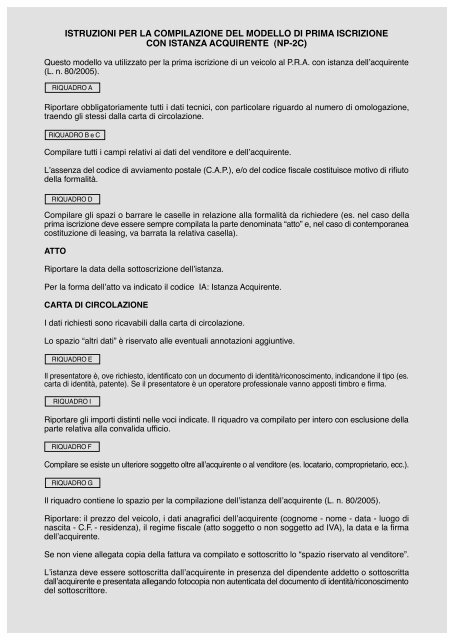PDF 100 Kb - Network Uffici Provinciali ACI