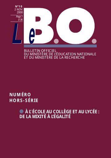 Ã l'Ã©cole, au collÃ¨ge et au lycÃ©e : de la mixitÃ© Ã  l'Ã©galitÃ©