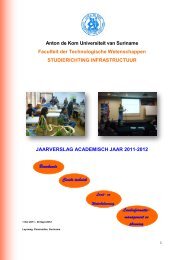 Anton de Kom Universiteit van Suriname Faculteit der ...