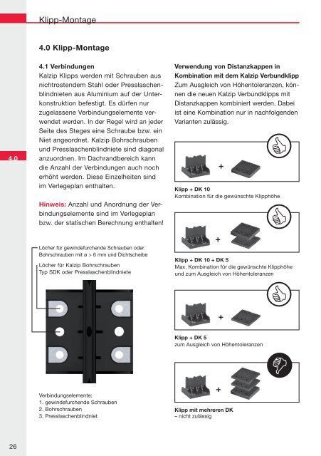 KalzipÂ® Montagerichtlinie