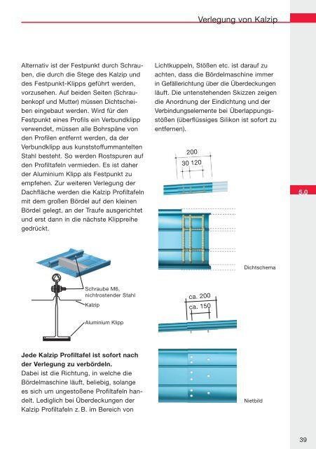 KalzipÂ® Montagerichtlinie