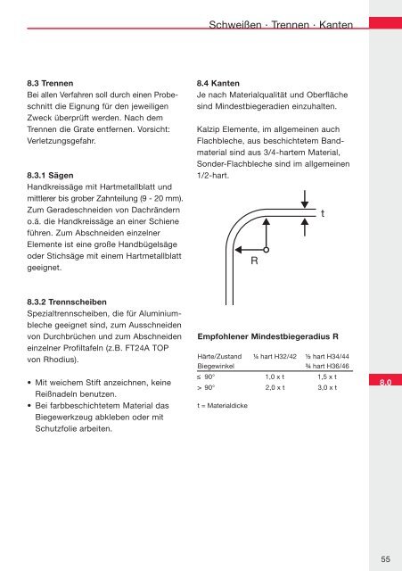 KalzipÂ® Montagerichtlinie