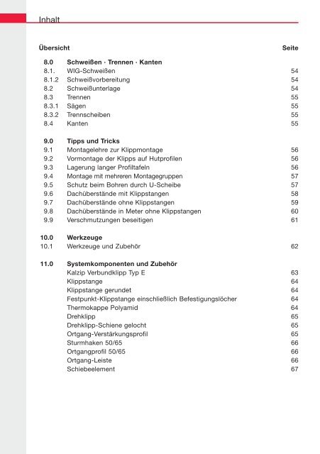 KalzipÂ® Montagerichtlinie