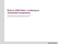 Bruk av GSU-listen i vurdering av utenlandsk utdanning - Nokut