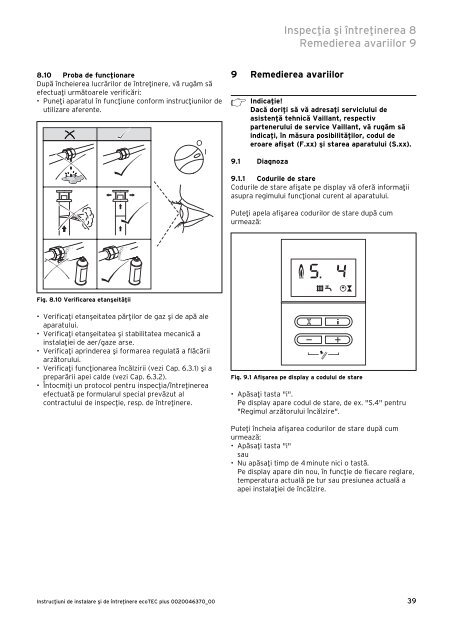 ecoTEC PLUS 65kW - instructiuni de instalare si intretinere ... - Vaillant