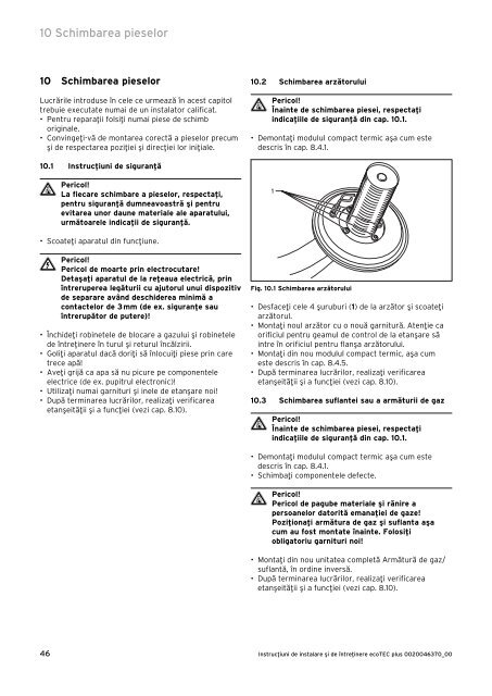 ecoTEC PLUS 65kW - instructiuni de instalare si intretinere ... - Vaillant