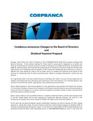 CorpBanca announces Changes to the Board of Directors and ...