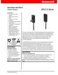 SR13/15 Series - Sensors Tecnics, Honeywell