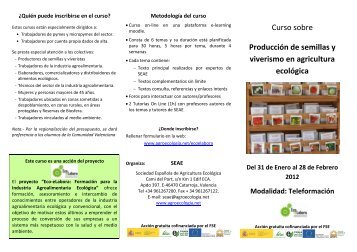 trÃ­ptico del curso - Sociedad EspaÃ±ola de Agricultura EcolÃ³gica