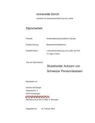 UniversitÃƒÂ¤t ZÃƒÂ¼rich Diplomarbeit Shareholder Activism von Schweizer ...