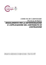 Contributo costruzione - Comune di Cadoneghe