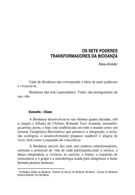 os sete poderes transformadores da biodanza - Pensamento ...