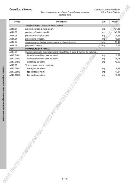 PREZZI INFORMATIVI DELLE IN RIMINI E PROVINCIA Edizione ...