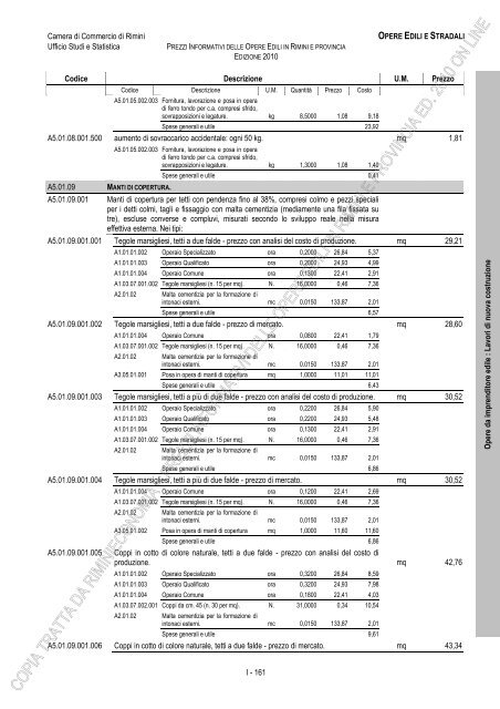 PREZZI INFORMATIVI DELLE IN RIMINI E PROVINCIA Edizione ...