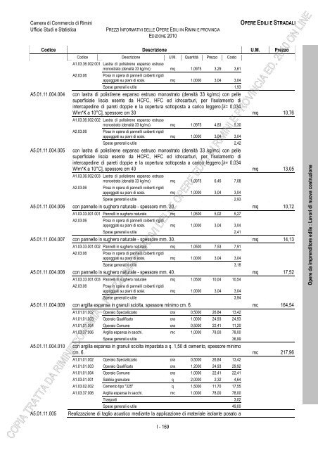 PREZZI INFORMATIVI DELLE IN RIMINI E PROVINCIA Edizione ...