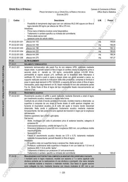 PREZZI INFORMATIVI DELLE IN RIMINI E PROVINCIA Edizione ...