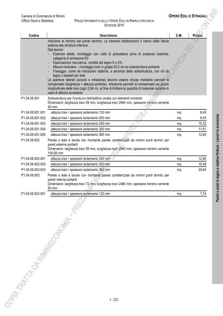 PREZZI INFORMATIVI DELLE IN RIMINI E PROVINCIA Edizione ...