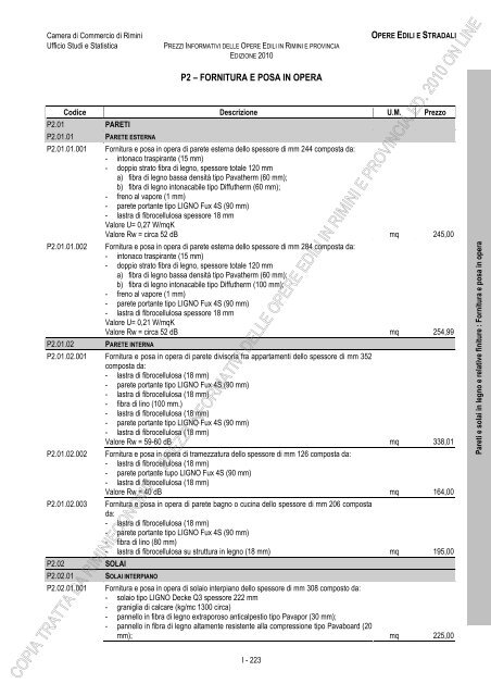 PREZZI INFORMATIVI DELLE IN RIMINI E PROVINCIA Edizione ...