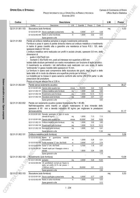 PREZZI INFORMATIVI DELLE IN RIMINI E PROVINCIA Edizione ...