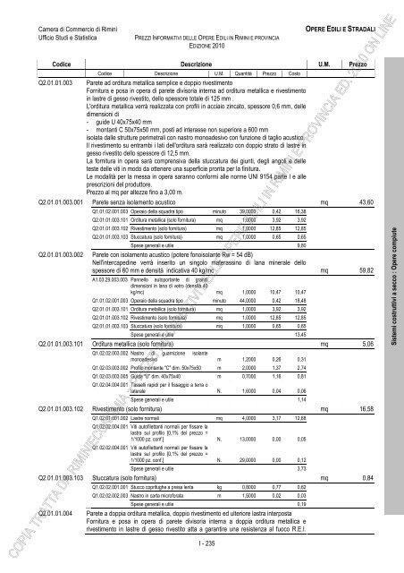 PREZZI INFORMATIVI DELLE IN RIMINI E PROVINCIA Edizione ...