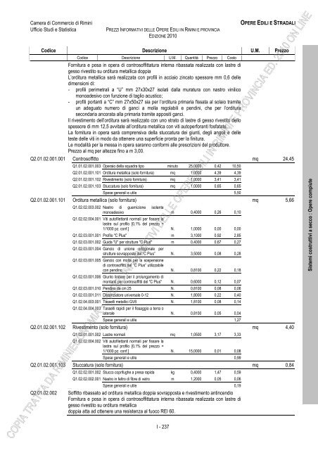 PREZZI INFORMATIVI DELLE IN RIMINI E PROVINCIA Edizione ...