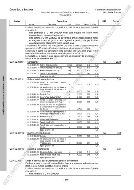 PREZZI INFORMATIVI DELLE IN RIMINI E PROVINCIA Edizione ...