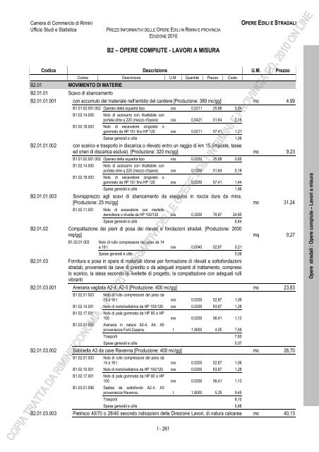 PREZZI INFORMATIVI DELLE IN RIMINI E PROVINCIA Edizione ...