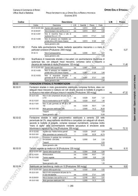 PREZZI INFORMATIVI DELLE IN RIMINI E PROVINCIA Edizione ...