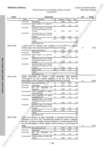 PREZZI INFORMATIVI DELLE IN RIMINI E PROVINCIA Edizione ...