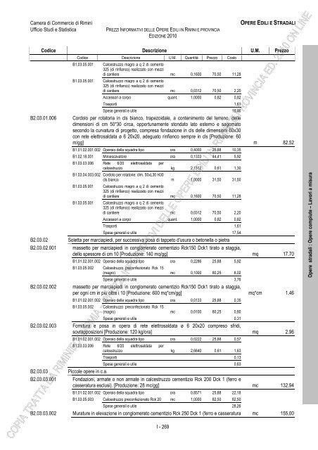 PREZZI INFORMATIVI DELLE IN RIMINI E PROVINCIA Edizione ...