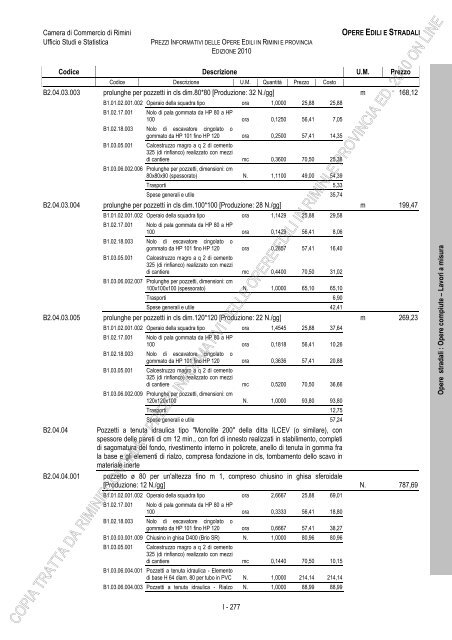 PREZZI INFORMATIVI DELLE IN RIMINI E PROVINCIA Edizione ...