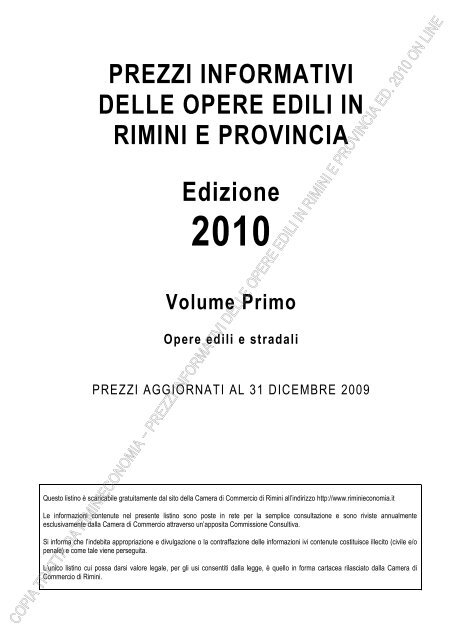 PREZZI INFORMATIVI DELLE IN RIMINI E PROVINCIA Edizione ...