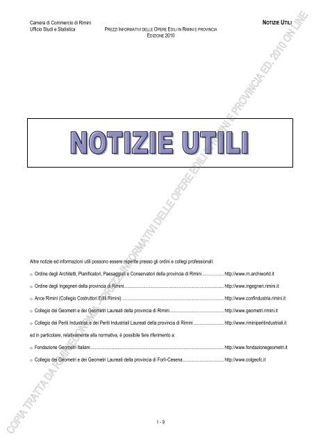 PREZZI INFORMATIVI DELLE IN RIMINI E PROVINCIA Edizione ...