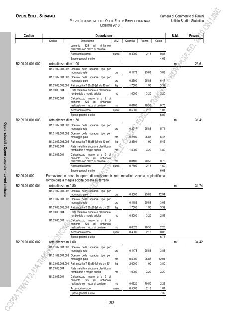 PREZZI INFORMATIVI DELLE IN RIMINI E PROVINCIA Edizione ...