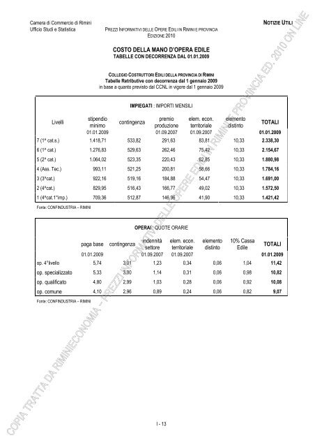 PREZZI INFORMATIVI DELLE IN RIMINI E PROVINCIA Edizione ...