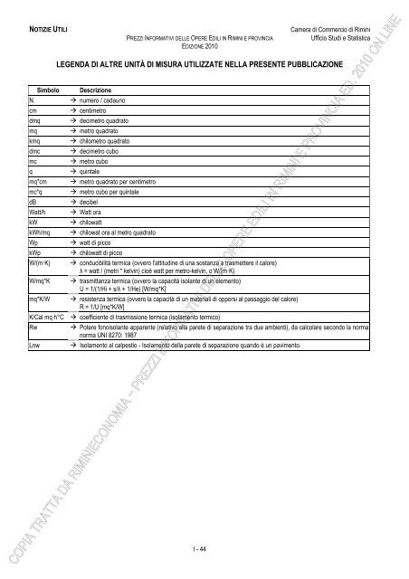 PREZZI INFORMATIVI DELLE IN RIMINI E PROVINCIA Edizione ...