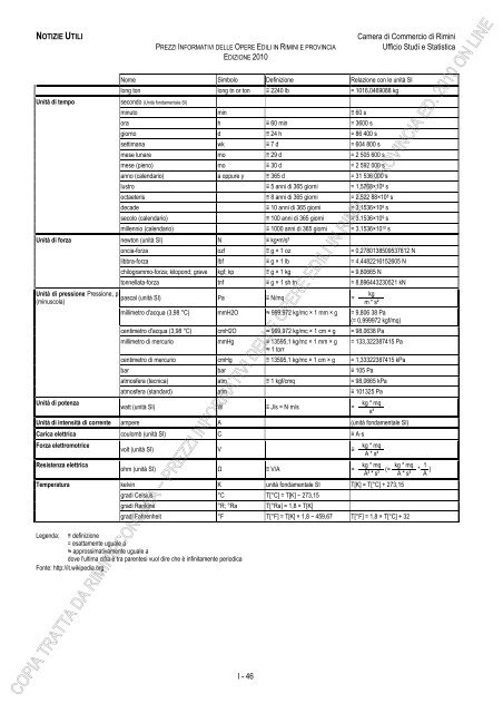 PREZZI INFORMATIVI DELLE IN RIMINI E PROVINCIA Edizione ...