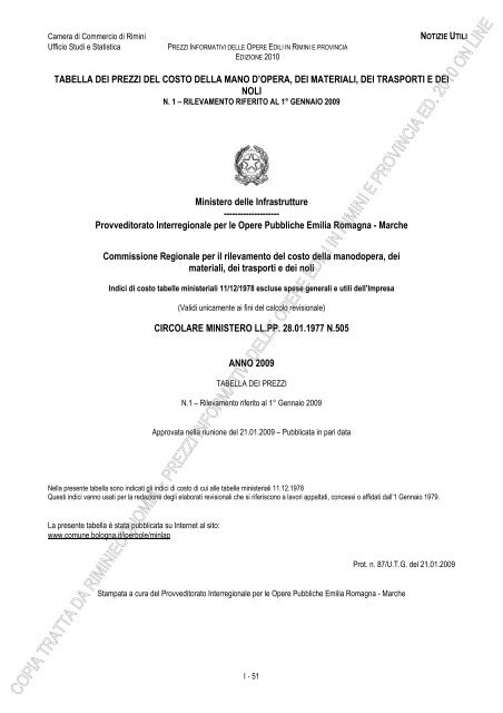PREZZI INFORMATIVI DELLE IN RIMINI E PROVINCIA Edizione ...