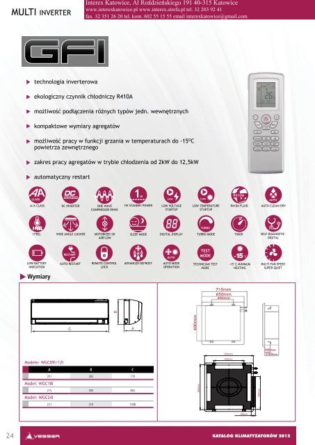 Klimatyzacja VESSER - Katalog - Interex Katowice