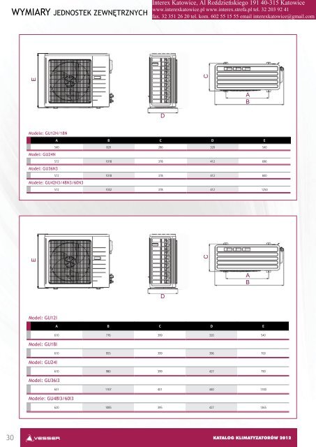 Klimatyzacja VESSER - Katalog - Interex Katowice