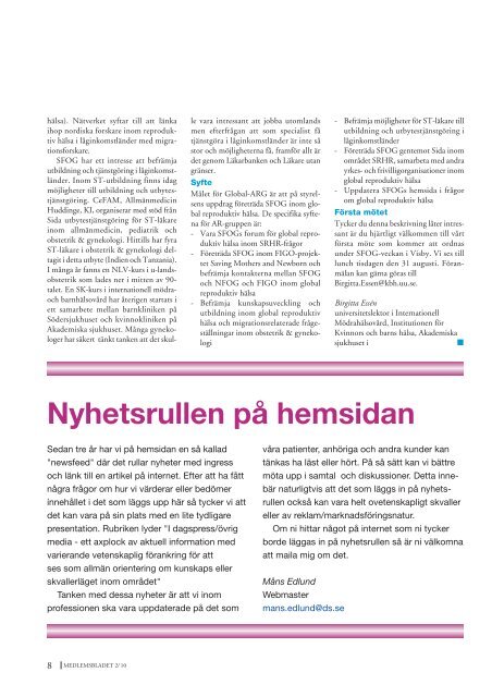 Medlemsblad 2 2010 - SFOG