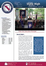 BSHS 2008 Newsletter - Brisbane State High School - Education ...