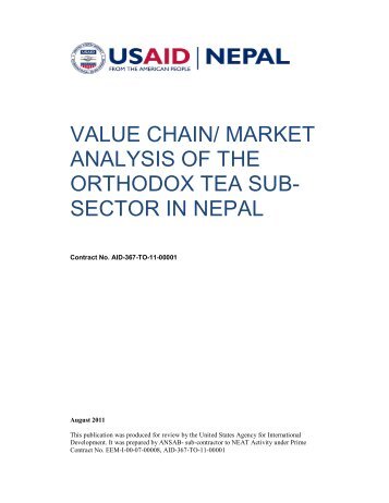 value chain/ market analysis of the orthodox tea sub ... - Nepal Trade