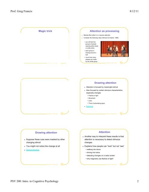 Introduction to Cognitive Psychology - Department of Psychological ...