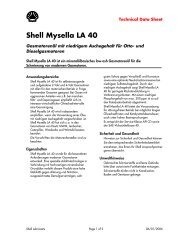 Shell Mysella LA 40 - Schmierstoff-Datenbank