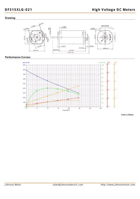 DF315XLG-011 High Voltage DC Motors - Johnson Electric