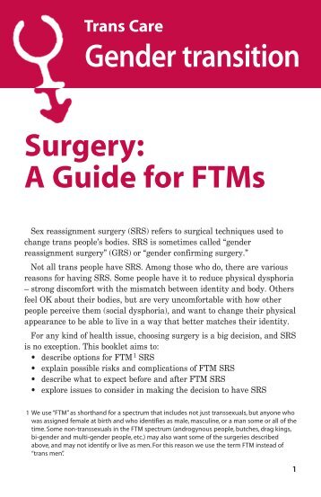 A guide for FTMs - Transgender Health Program - Vancouver ...