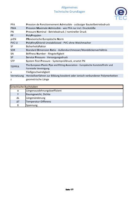 PE Preisliste 2012 Rohre Formteile Verbindungstechnik