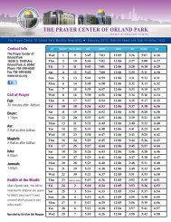 february 2012 program guide - The Prayer Center of Orland Park